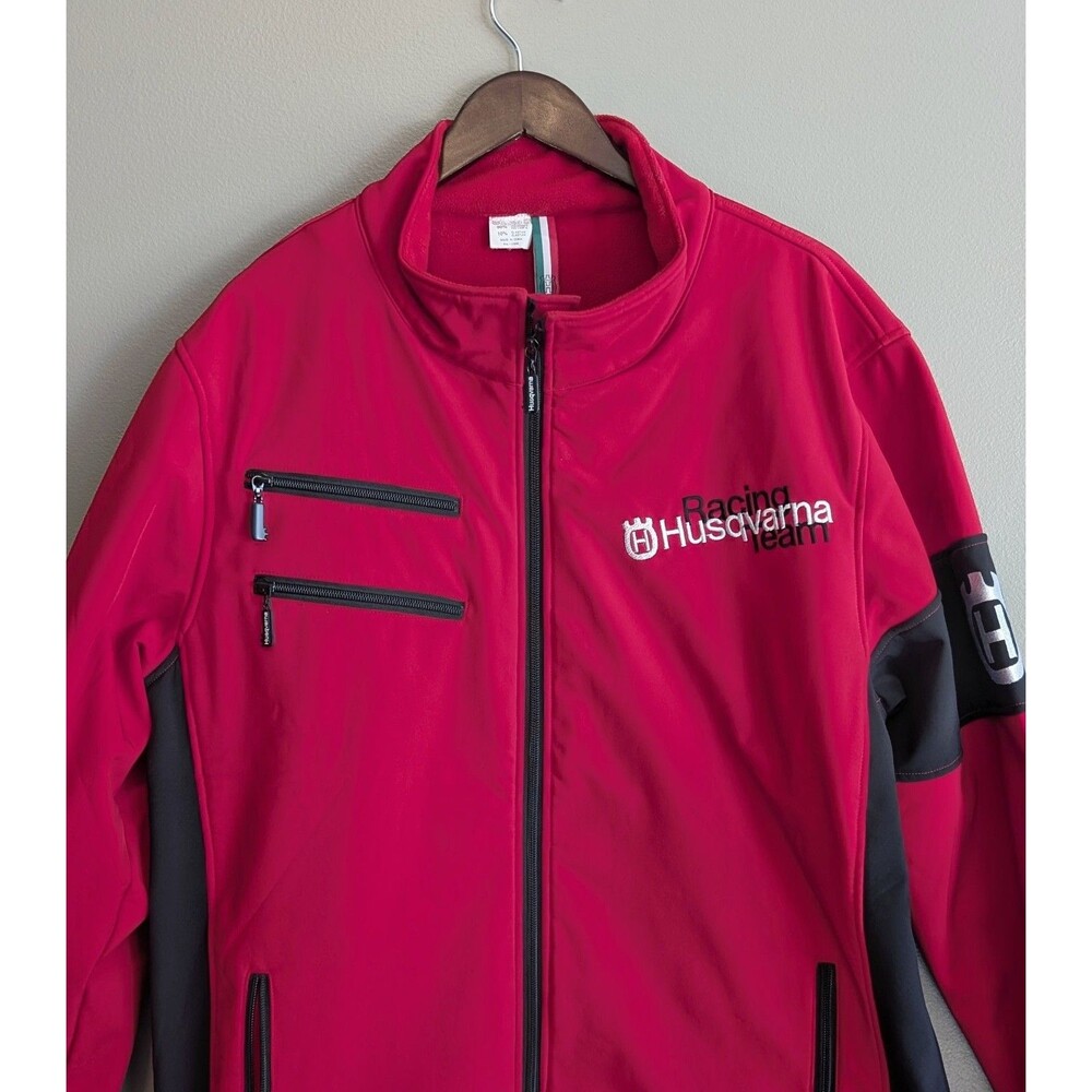 Husqvarna Mens XXXL 3XL Softshell Racing Jacket Red Full Zip Motorcycle Biker